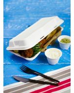 MENUBOX från sockerrör "fish&chips" VEGWARE 310x145x60mm 100% biologiskt nedbrytbar op. 125 st