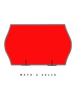 METO fluor röd dubbelradig etiketteringstejp, 26x16 våg op.5 st.
