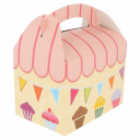 Paper box with handle 17x16x10cm cupcakes