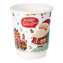 Kubek PAP/PE DW 250ml Nadruk Świąteczny, op.20szt. (k/25) śr.80mm, SUP