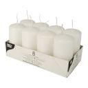 Pillar candles 10 cm white diameter 5 cm, 8 pcs