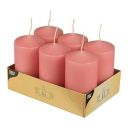 Pillar candles 11.5 cm dark pink, diameter 6 cm, 6 pieces