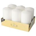Pillar candles 11.5cm white diameter 6cm, 6 pcs