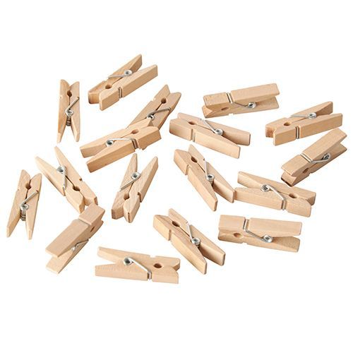JAGS JustKraft Mini Wooden Clips 25mm Pack of 100 - Great for DIY