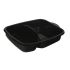 Lunch container PP black, 2 chamber 25,5x18,5cm height 5,5cm, microwave, 50pcs thumbnail