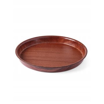 Wooden Non-Slip Tray - Round, With High Rim Diameter 320, H 35 Mm