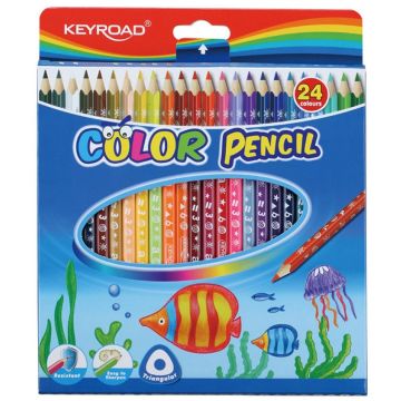 Pencil crayons KEYROAD, traingle, 24pcs, color mix