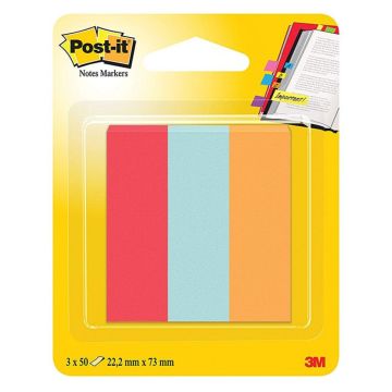 Indexing flags POST-IT® (671-PBO), paper, 22,2x73mm, 3x50 sheets, color mix