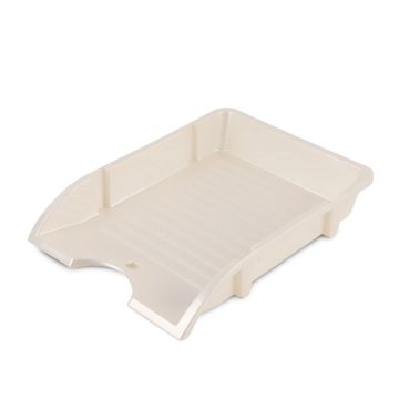 Desk Letter Tray DONAU, shatterproof, PP, A4, pearl