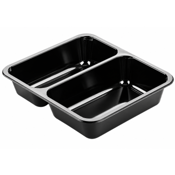 T B 225/175/2 H43 G CPET container, pack of 300, DUNI black, two-part