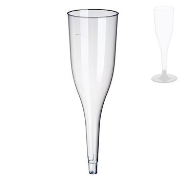 Champagne glasses PS, 0.1 l, Ø 5 cm, 17.5 cm, pack of 50 pcs, crystal clear, upper part without leg