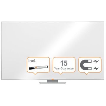 Dry-wipe desktop magnetic whiteboard NOBO Nano Clean™, 189x107cm, panoramic 85, lacquered steel, aluminium frame"