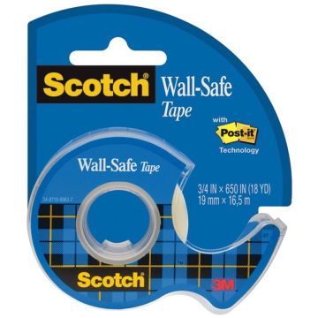 Taśma klejąca SCOTCH® Wall-Safe, bezpiec zna dla ścian, na podajniku, 19mm, 16,5m