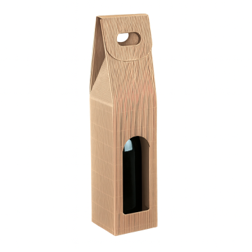 Pudełko kraft do wina 9x9x38,5cm (k/100) na 1 butelkę