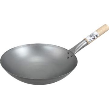 Tin wok 30cm round bottom