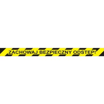 Floor sticker OFFICE PRODUCTS, keep a safe distance, 103x10cm, yellow, 1 pc.