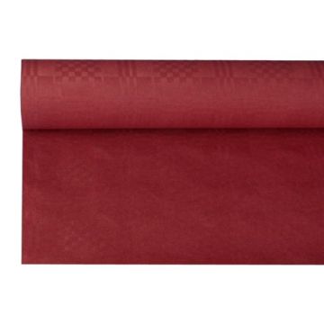 Paper tablecloth 1,2m x 8m maroon damascus embossing