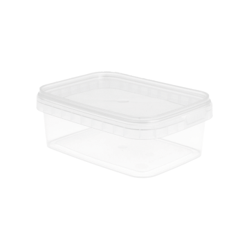 Pojemnik PP prostokątny 280ml z pokrywką 12x8,8x4,2 cm transparent, op.420kpl.WIELORAZOWE