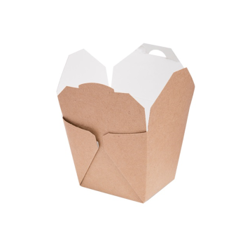 TAKEOUT BOX 8x6.5x8.5cm op.50pcs 450ml carton white/brown glued TnG