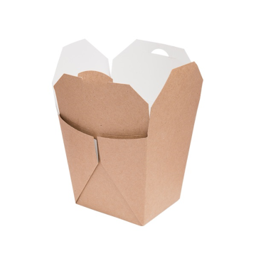 Pudełko TAKEOUT BOX 8,5x7,5x10,5cm op.50szt 700ml karton biało-brązowy klejony TnG