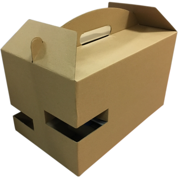 Pudełko z uchwytem DIETA BOX na pojemniki obiadowe + 2 butelki/puszki/kubki, 325x197x195 op. 50 sztuk