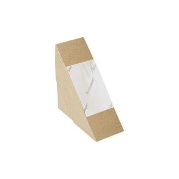 Pudełko na kanapki 12,4x12,4x5,5, okno "clear paper" op.50szt.(k/10) THEPACK