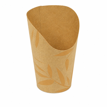Small wrap/tortilla cup, pack of 100, height 105 mm, diameter 50 mm, kraft paper (25 per box), 270 ml