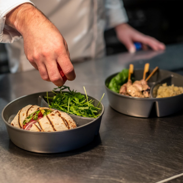 Bowl di.213mm black 1100ml two-part, Move Menu, REUSABLE