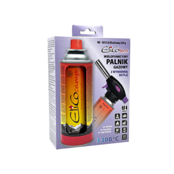 Palnik gazowy RK-3140 + gaz 220g ZESTAW (k/6)