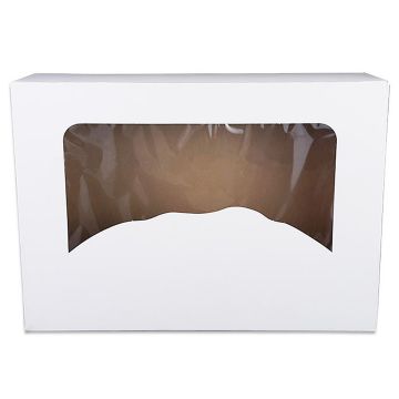 Box 31x22x8 white/brown - Window, 50pc, no print