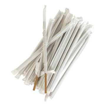 Wrapped paper straws 200/6mm, kraft color, 7x500