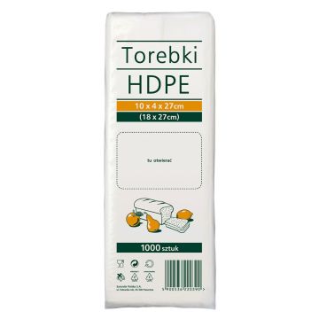 Torebki HDPE 10/4/27 op. 1000 sztuk