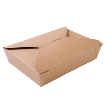 FOOD BOX 1100ml  op.50szt. brown 20x14x4,5cm (k/6) PLASTIC FREE