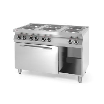 Kuchnia elektryczna 6-płytowa Kitchen Line z konwekcyjnym piekarnikiem elektrycznym GN 1/1 - kod 226247