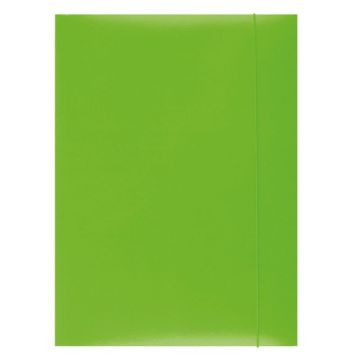 Teczka z gumką OFFICE PRODUCTS, karton/lakier, A4, 350gsm, 3-skrz., zielona