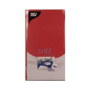 Obrus PAPSTAR Soft Selection 120x180 czerwony włóknina