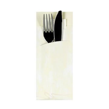 Cutlery case, 20 x 8.5 cm, pack of 520 pcs, cream with colourful napkin