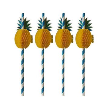 Słomki papierowe 6mm dł20cm Ananas op.50szt. (k/10)