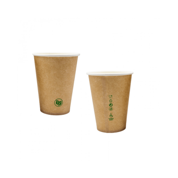 Kubek PAP/BIO SW 300ml kraft op.50szt. (k/20) śr.80mm. 8oz. PLASTIC FREE