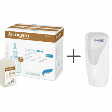 Mydło w piance 6x1000ml Classic LUCART zestaw z dozownikiem białym gratis