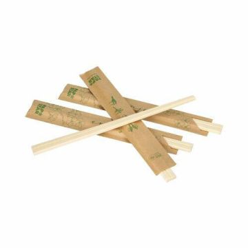 Wooden chopsticks 21cm kraft envelopes individually wrapped, op. 100 pairs (k/10)