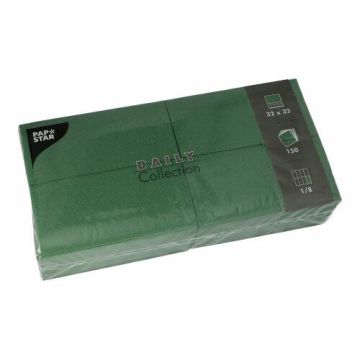 Napkins 32x32 2W 1/8 DAILY Collection dark green op.150pcs. (k/6)