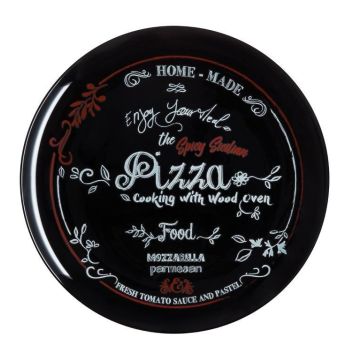 Pizza plate black Friend's Time [1s