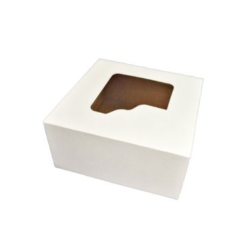 Box 18x18x9 white/brown - window, without print, 50 pieces