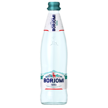 Water 0.5l naturally carbonated op.12 pcs. BORJOMI glass bottle