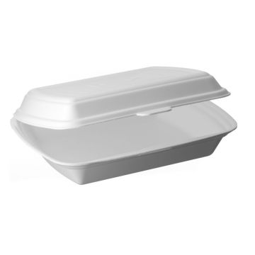 Lunch container styrofoam (menubox) undivided, producer Pack Klaipėda, price per 125pcs