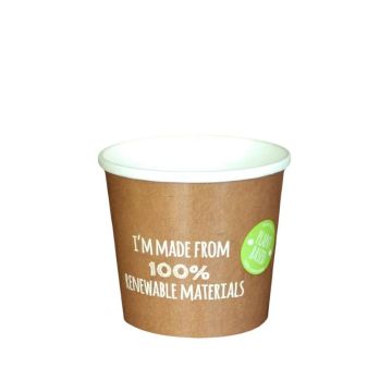 Paper container 400ml PLANT PE FoodToGo 16oz, 25pcs , diameter 97,4mm