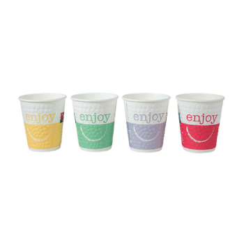 Kubek PAP/PE DW 300ml Enjoy op.45szt SUP (k/20) śr.90mm, tłoczony, mix kolorów