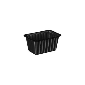 T B 135/95/1 H6 R container for sealing op.100szt capacity 500ml height 6,6cm black, unbranched, ribbed 1309 (k/16)