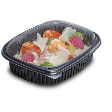 COOK215 lunch container 1000ml, 40pcs (k/8) 215x170x50mm, black, PP